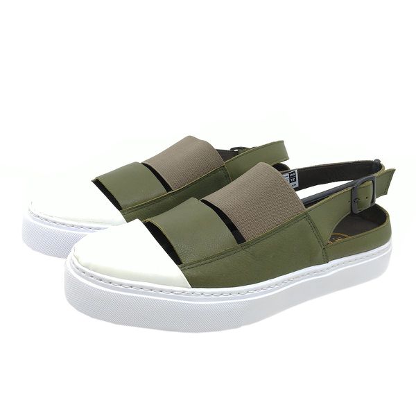 TÊNIS DE COURO MODELO KF LUCI - Verde Militar
