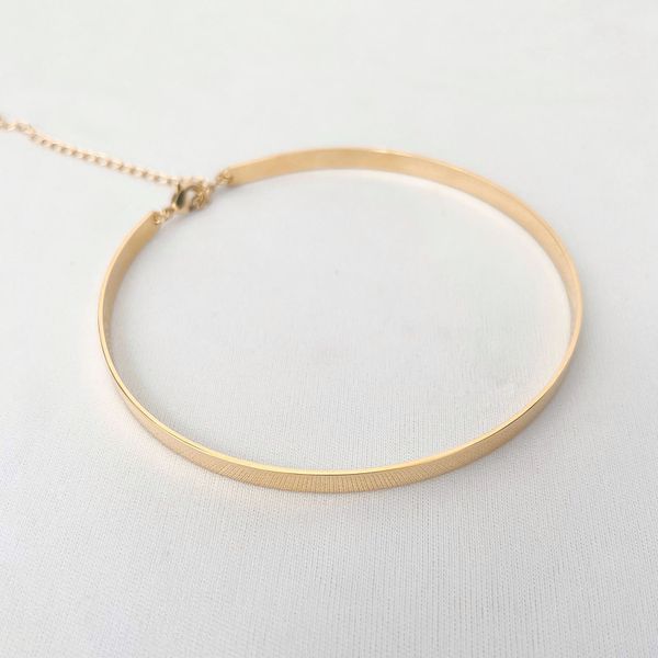 Colar Choker Aro Liso Folheado em Ouro 18k