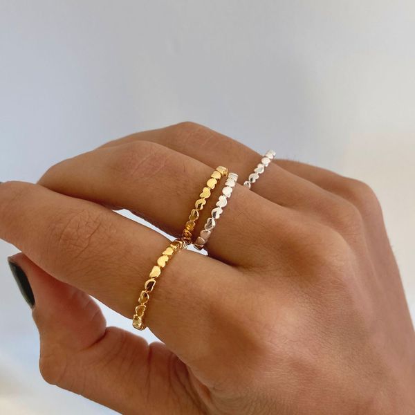 Anel Mini Corações Folheado em Ouro 18k