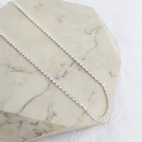 Colar Choker Riviera Fina Cristal Folheada em Prata 925