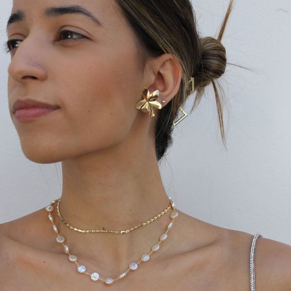 Colar Choker Setas Folheado em Ouro 18k