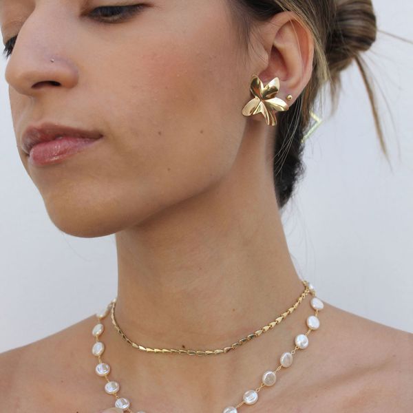 Colar Choker Setas Folheado em Ouro 18k