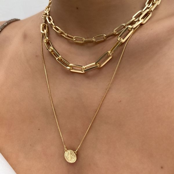 Colar Choker Elos Cartier Folheado em Ouro 18k