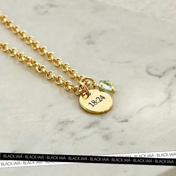 Pulseira Medalha P Personalizada Folheado em Ouro 18k