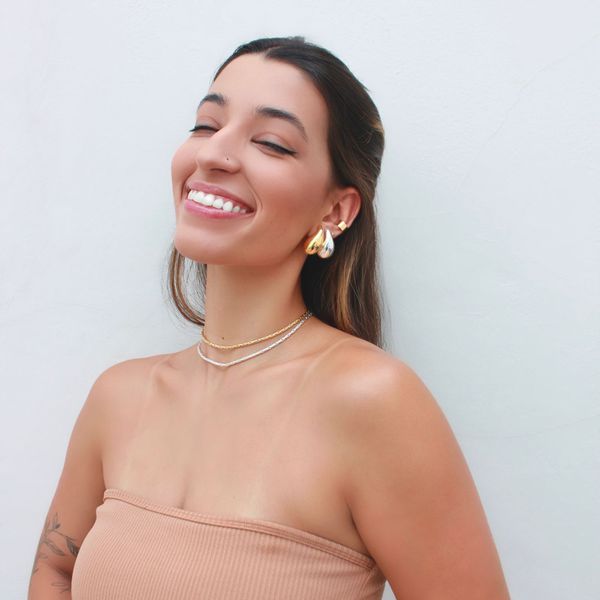 Brinco Gota Hailey Folheado em Prata 925