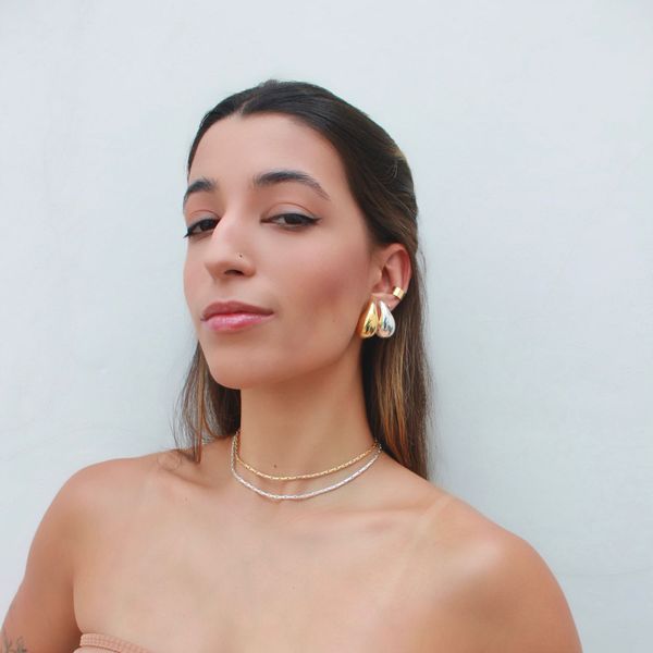 Brinco Gota Hailey Folheado em Prata 925