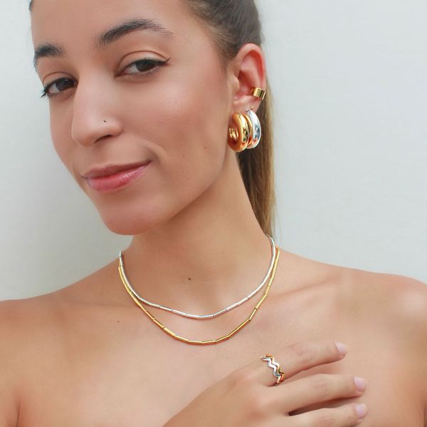 Colar Canutilhos Finos Folheado em Ouro 18k