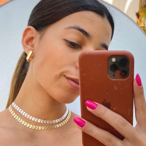 Colar Choker Square Folheado em Prata 925