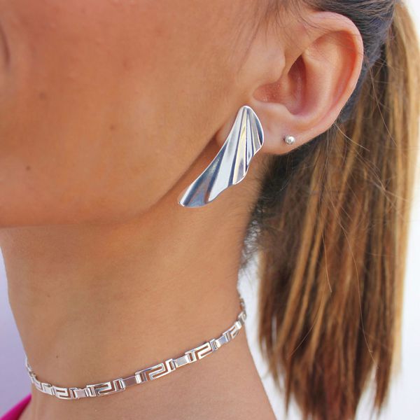 Colar Choker ZigZag Folheado em Prata 925