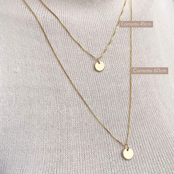 Kit 7 - 2 Colares Medalha P Personalizadas Folheado em Ouro 18k