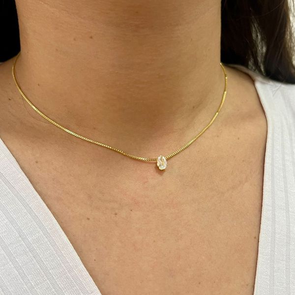 Colar Ponto de Luz Folheado em Ouro 18k