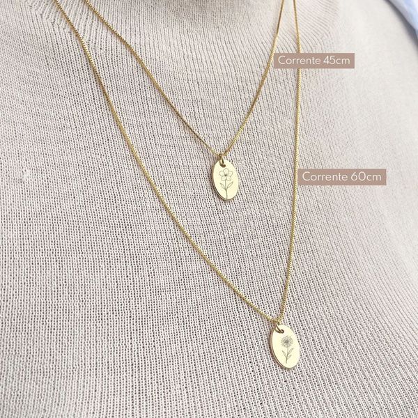 Colar Flower Personalizado Banhado a Ouro 18k