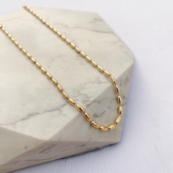 Colar Choker Palitinhos G Folheado em Ouro 18k