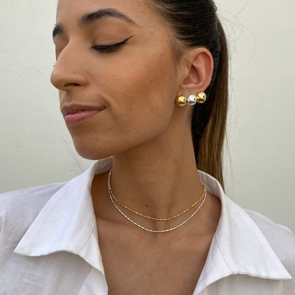 Colar Choker Palitinhos Folheado em Prata 925