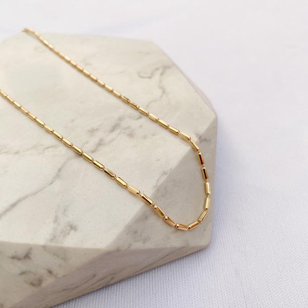 Colar Choker Palitinhos Folheado em Ouro 18k