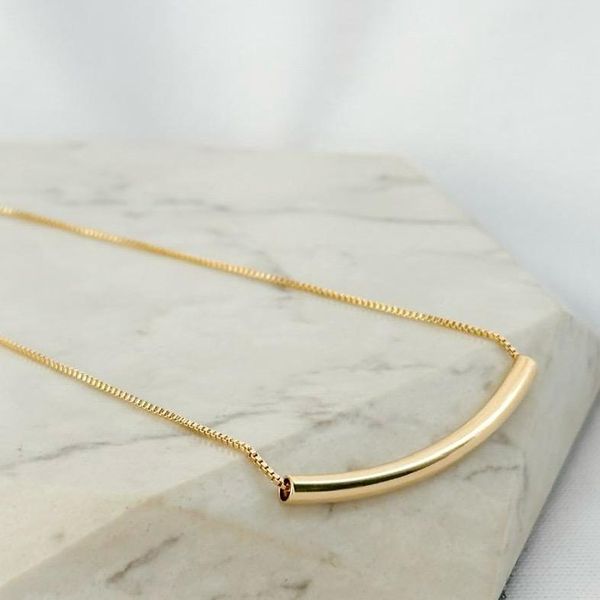 Colar Canutilho Alongado Folheado a Ouro 18k