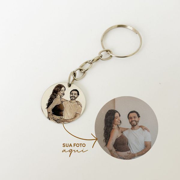 Chaveiro Medalha Personalizada Aço Inoxidável