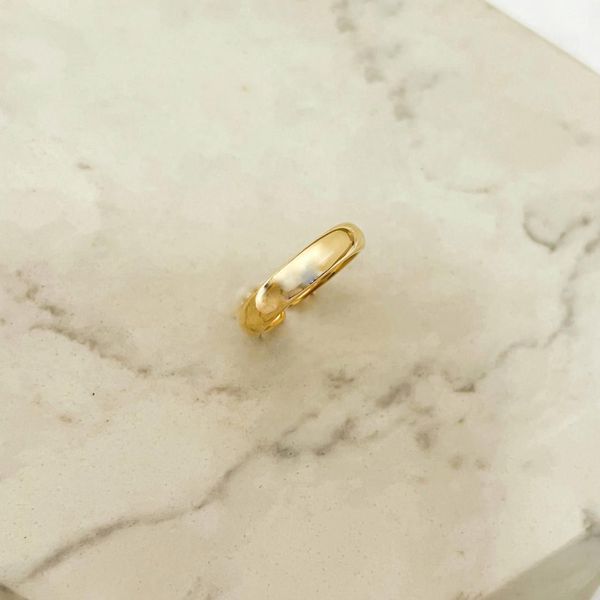 Anel Liso Redondo Regulável Banhado a Ouro 18k