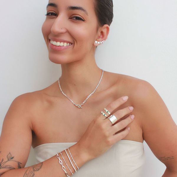 Brinco Ear Cuff Estrelas Folheado em Prata 925