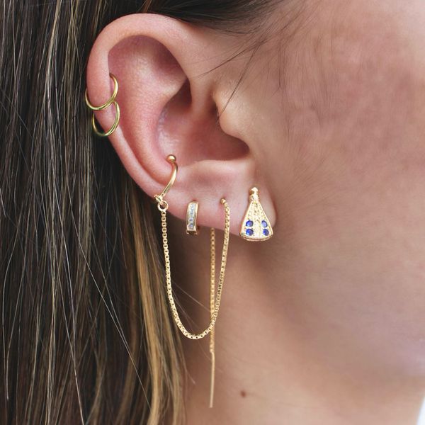 Brinco Fio Folheado em Ouro 18k (UNITARIO)