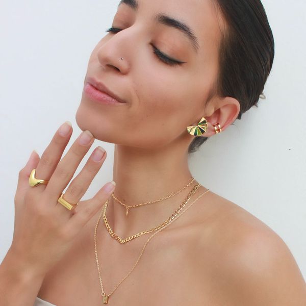 Colar com Pingente Mini Raio Folheado em Ouro 18k