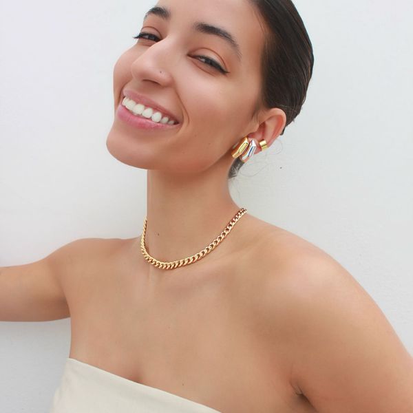 Colar Choker Elos Groumet Grosso Folheado em Ouro 18k