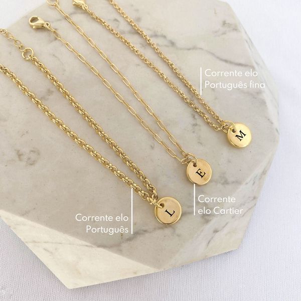 Pulseira Medalha P Personalizada Folheado em Ouro 18k