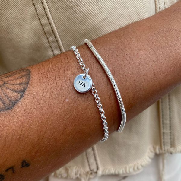 Pulseira Medalha P Personalizada Folheado em Prata 925