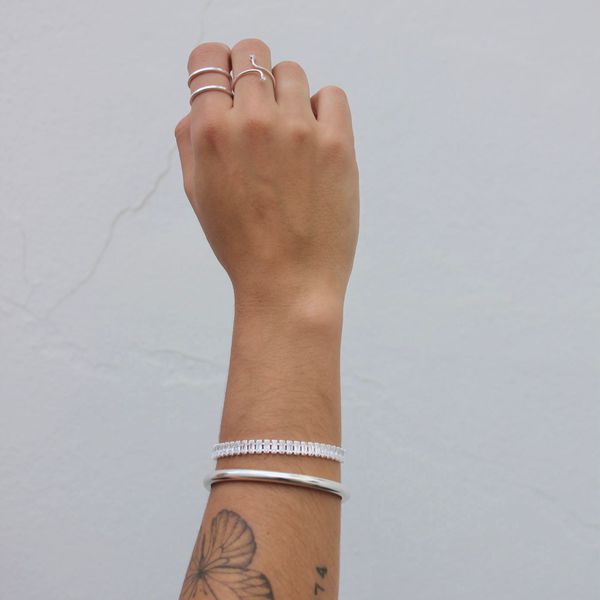 Pulseira Riviera baguete Folheado em Prata 925