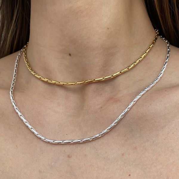 Colar Choker Becky Folheado em Prata 925