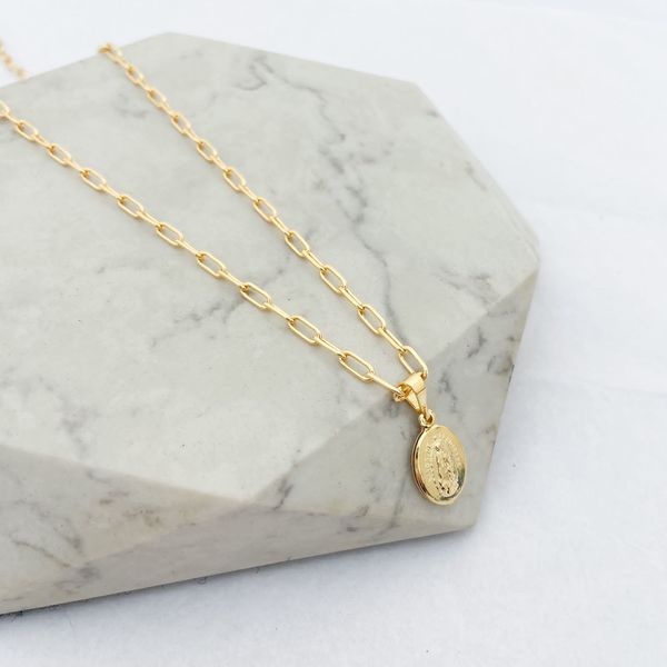 Colar Corrente Cartier Nossa Senhora de Guadalupe Folheado em Ouro 18k
