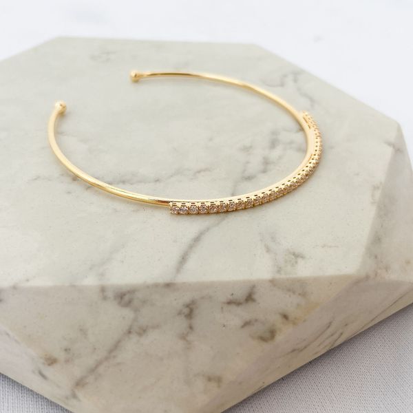 Bracelete Cravejado Folheado em Ouro 18k