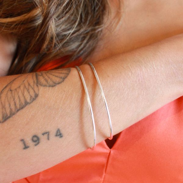 Bracelete Tubo Fino Folheado em Prata 925
