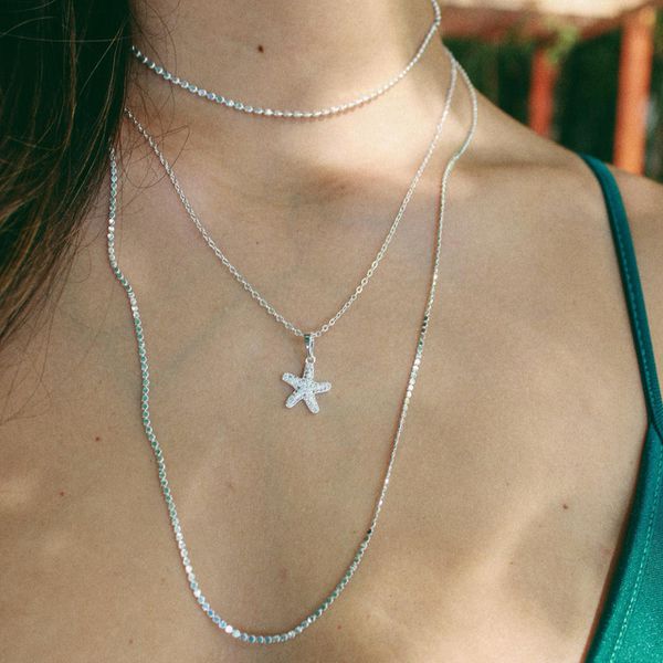 Colar Choker Bolinhas Achatadas Folheado em Prata 925