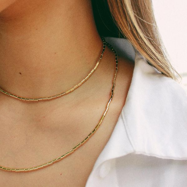 Colar Longo Canutilho Folheado em Ouro 18k