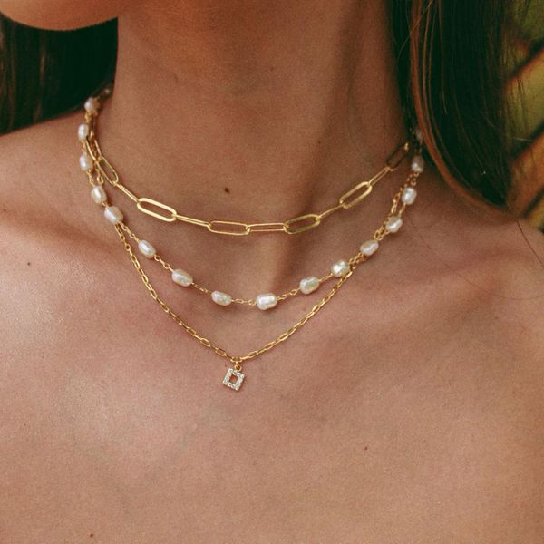 Colar Choker Elos Cartier Longo Folheado em Ouro 18k