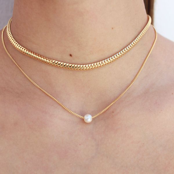 Colar Choker Mini Mila Folheado em Ouro 18k