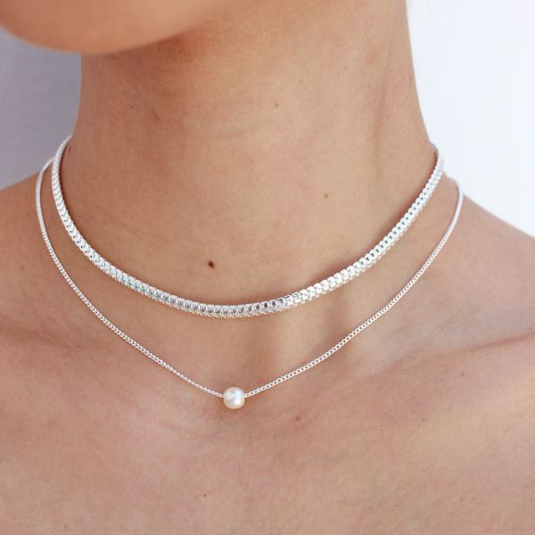 Colar Choker Mini Mila Folheado em Prata 925
