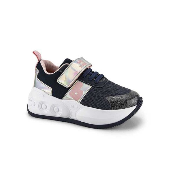 Tênis Infantil Bibi com Rodinhas Skatenis Azul Marinho com Rosa