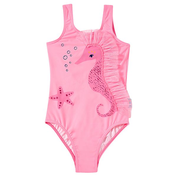 Maiô Kids Praia UV50+ Rosa Cavalo Marinho - Tip Top