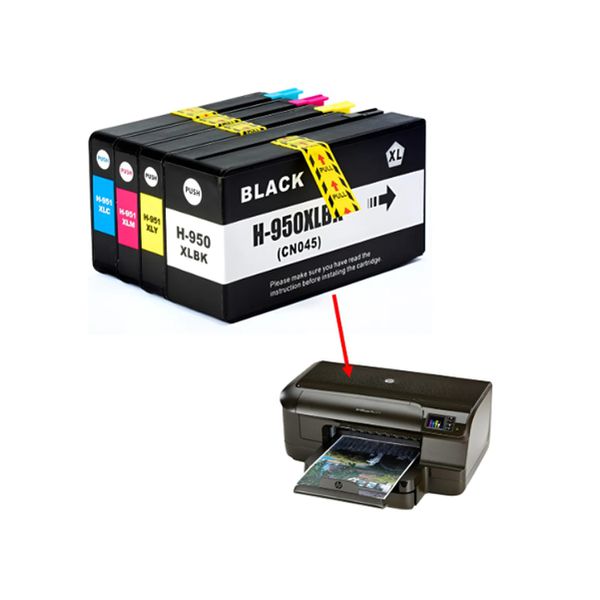 Kit 04 Cartucho Compatível Com Hp 8100 8610 8600 950xl 951xl