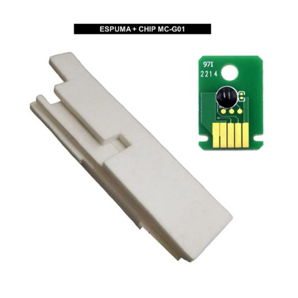 Kit Almofada Esponja + Chip Caixa Manutenção Para Canon Gx7010 Gx6010 Gx5010 Gx7020