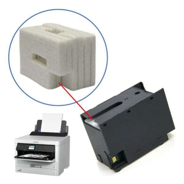 Kit de Almofada + Chip Da Caixa De Manutenção T6716 Para Epson WorkForce Pro C5210DW​ C5290 C5710 C5790