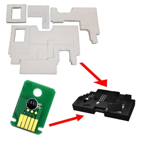 Kit Espuma Almofada e Chip da Caixa De Manutenção Para Canon G2160 G3160 G2020 MC-G02