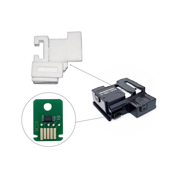Kit Chip e Almofada Caixa de Resíduo Compatível Com Canon MC-G04 Impressoras G3270 G3470 G2270 G3670 G4670 G1330 G2570