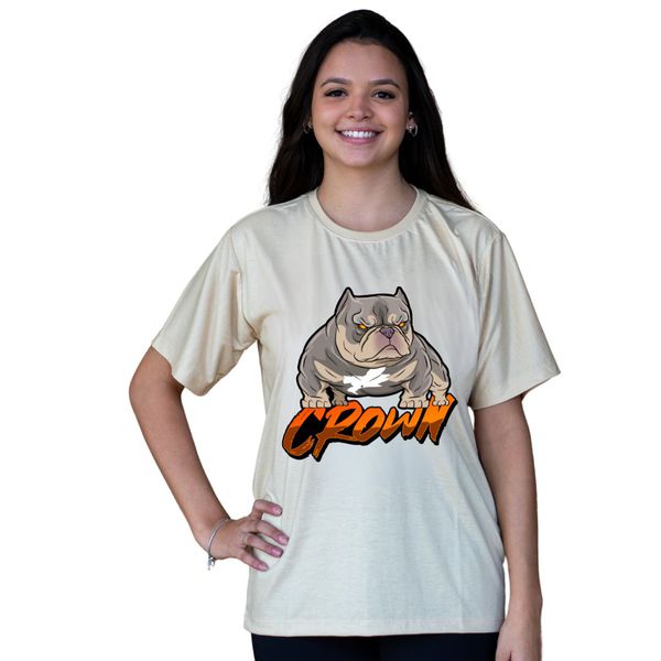Camiseta Crown- Caqui