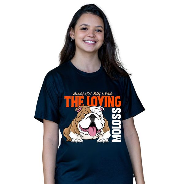 CAMISETA ENGLISH BULDOGUE THE LOVING MOLOSS-PRETA