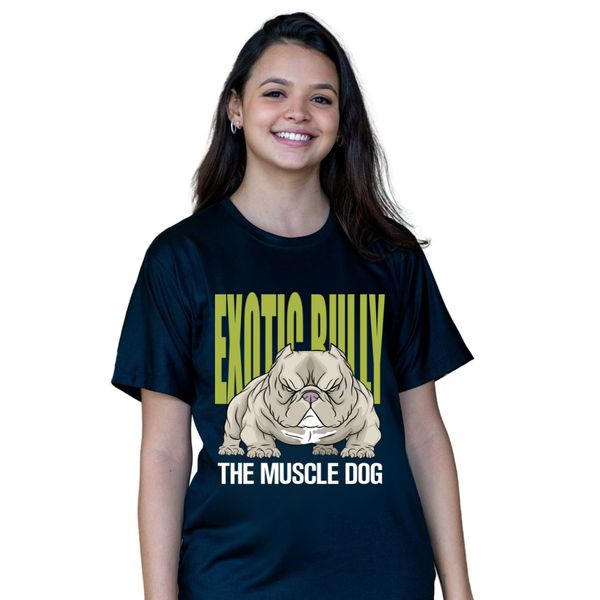 Camiseta Exotic Bully The Muscle Dog-Preta