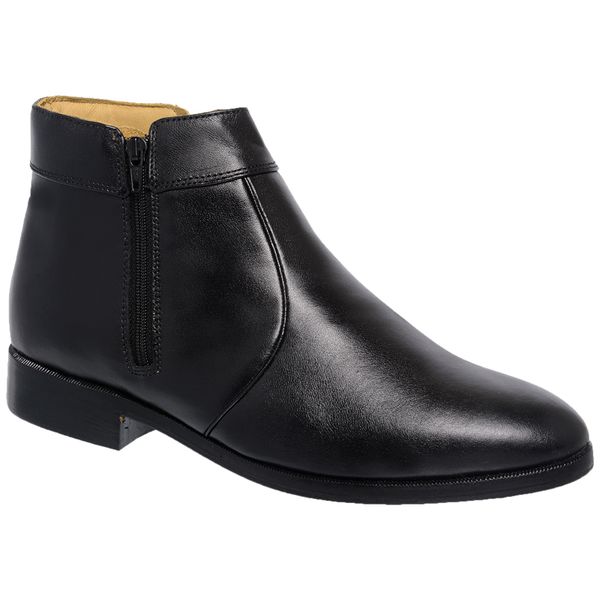 Bota 27220 Couro Preto Zíper