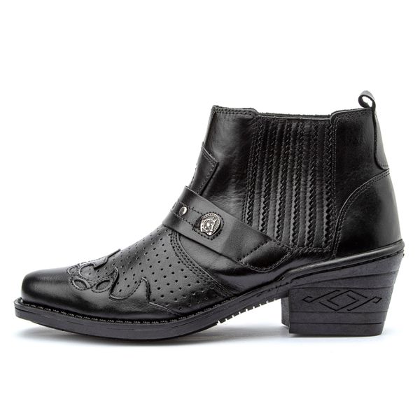 Bota Masculina Country Texana em Couro Preta Igo Franca